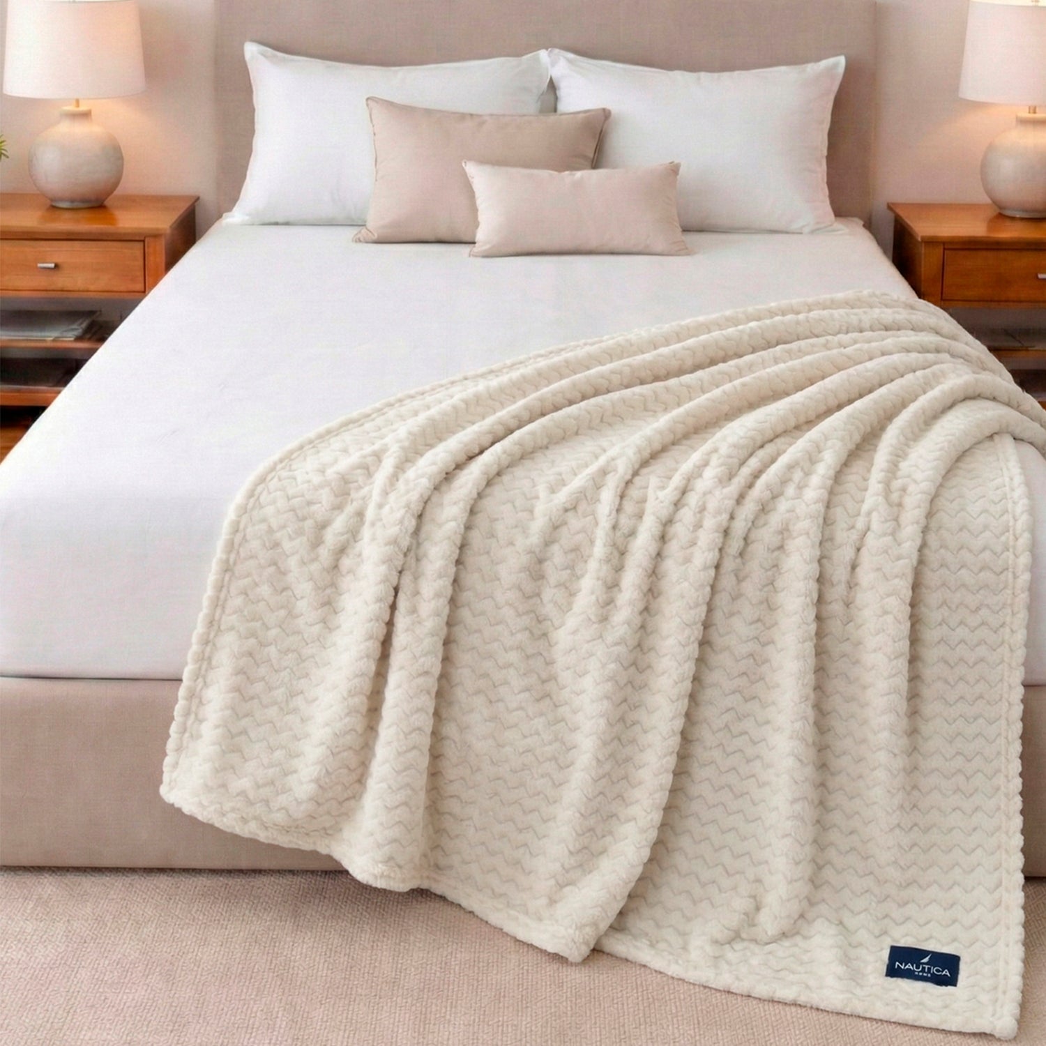 Manta de Cama Jacquard Franela suave