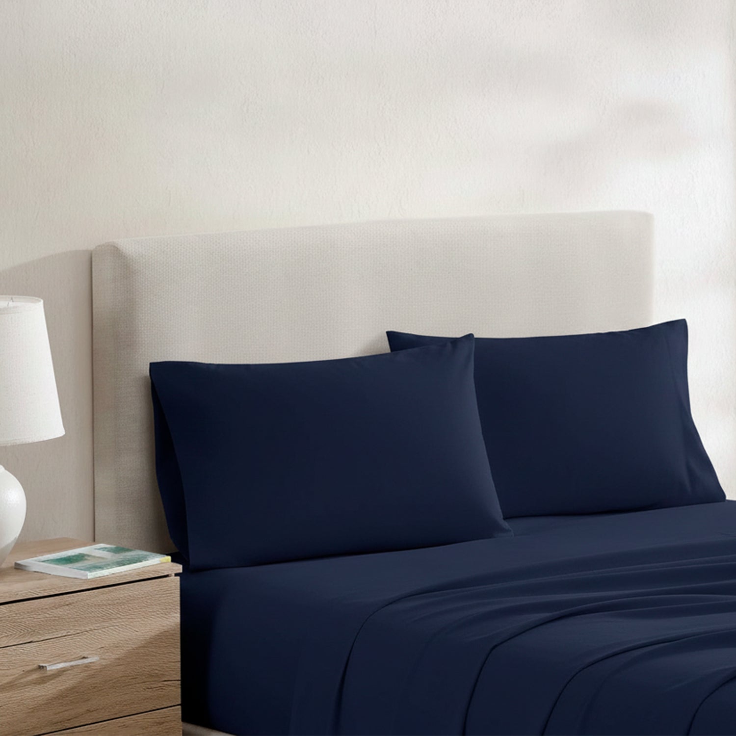 Juego de sábanas 4 piezas king azul marino