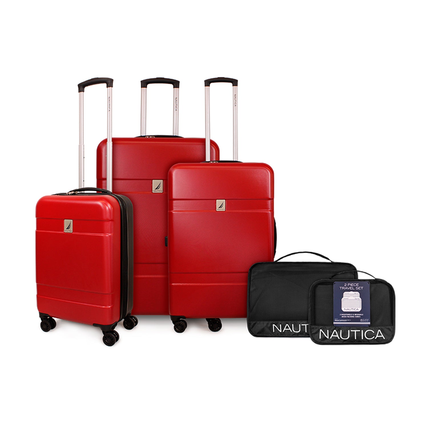 Set 3 Maletas Bora S+M+L roja + Organizador negro Nautica