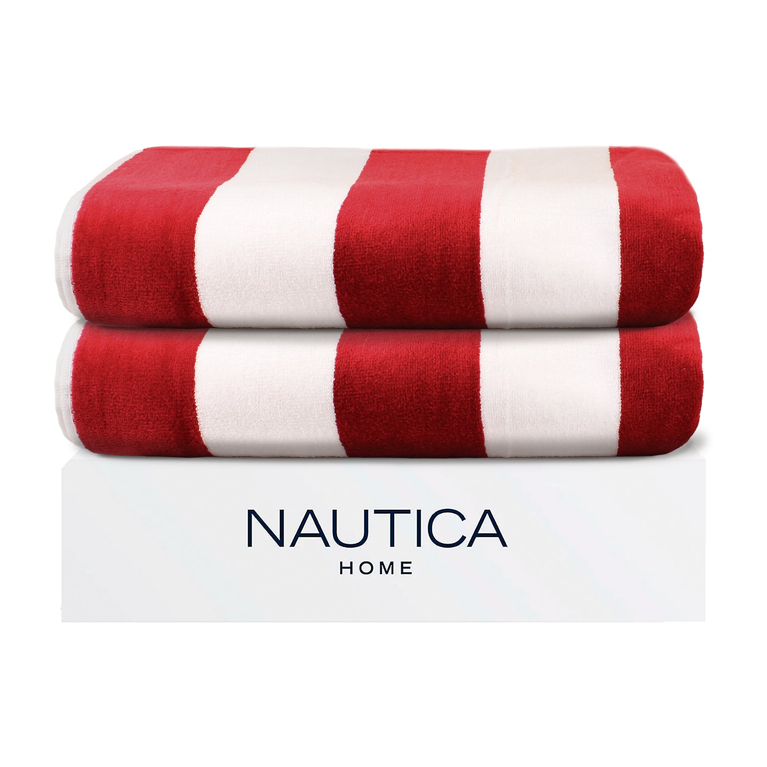 2 Toallas de Playa Nautica Home 100% algodón 163x81cm CABANA - Rojo