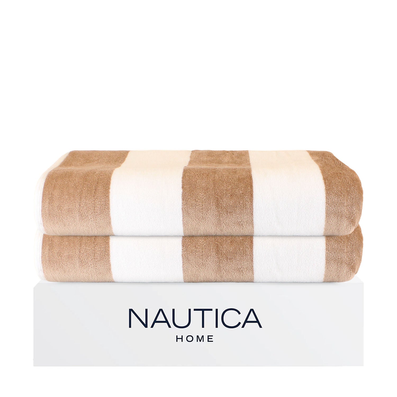 2 Toallas de Playa Nautica Home 100% algodón 163x81cm CABANA - Beige