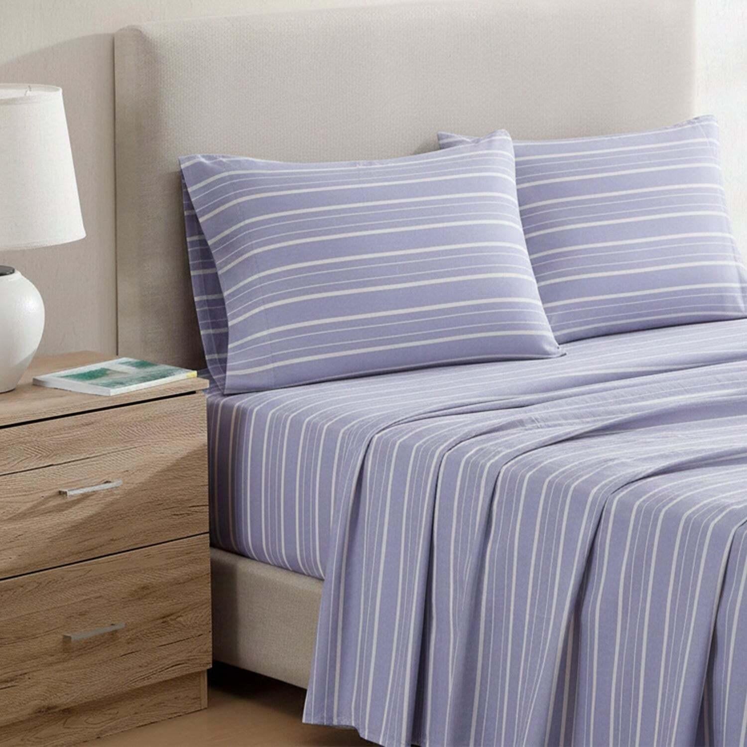 Juego de sábanas 3 piezas 1,5 plazas líneas azul