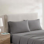 Juego de sábanas 4 piezas 2 plazas gris oscuro