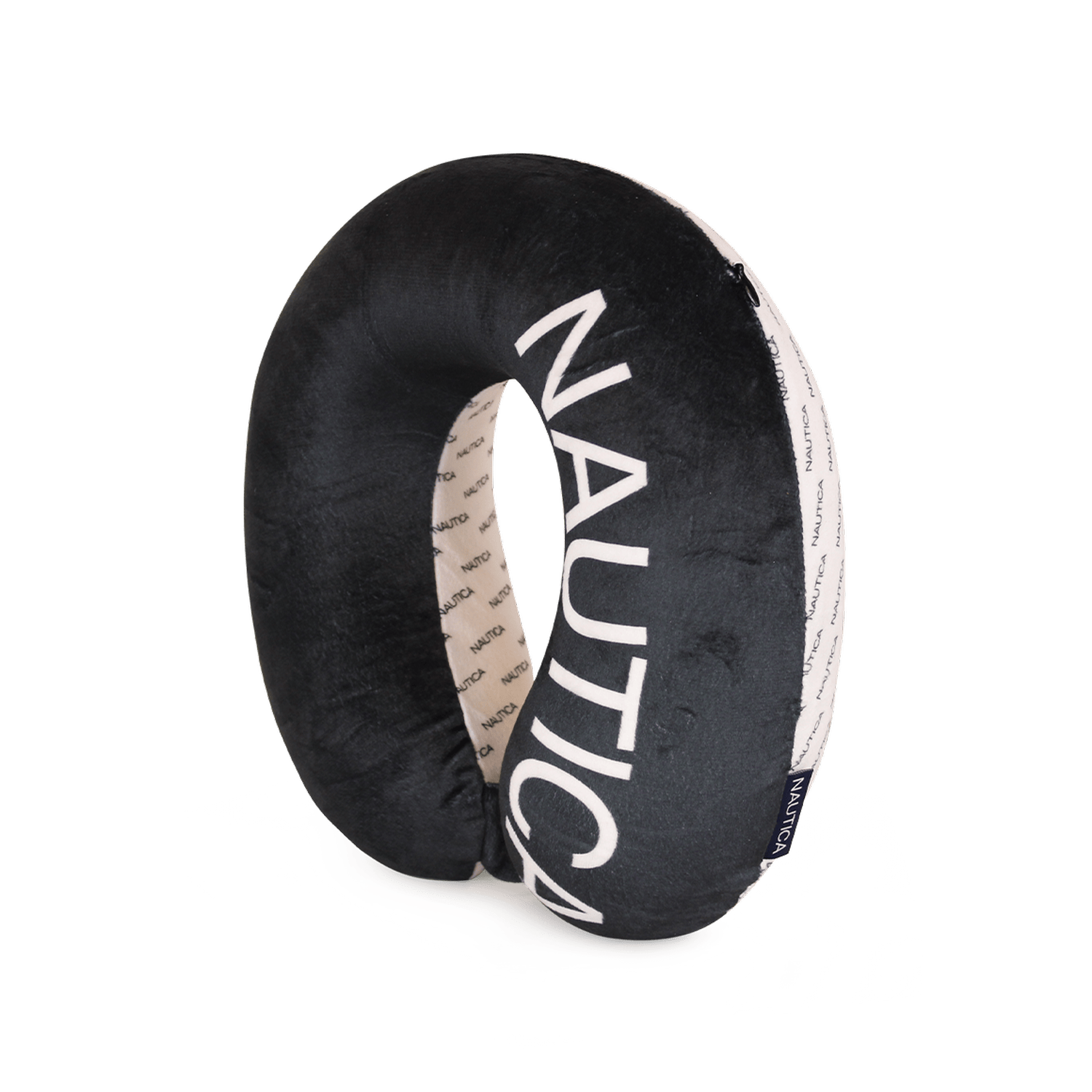 Almohada de viaje Memory Foam negro-blanca Nautica