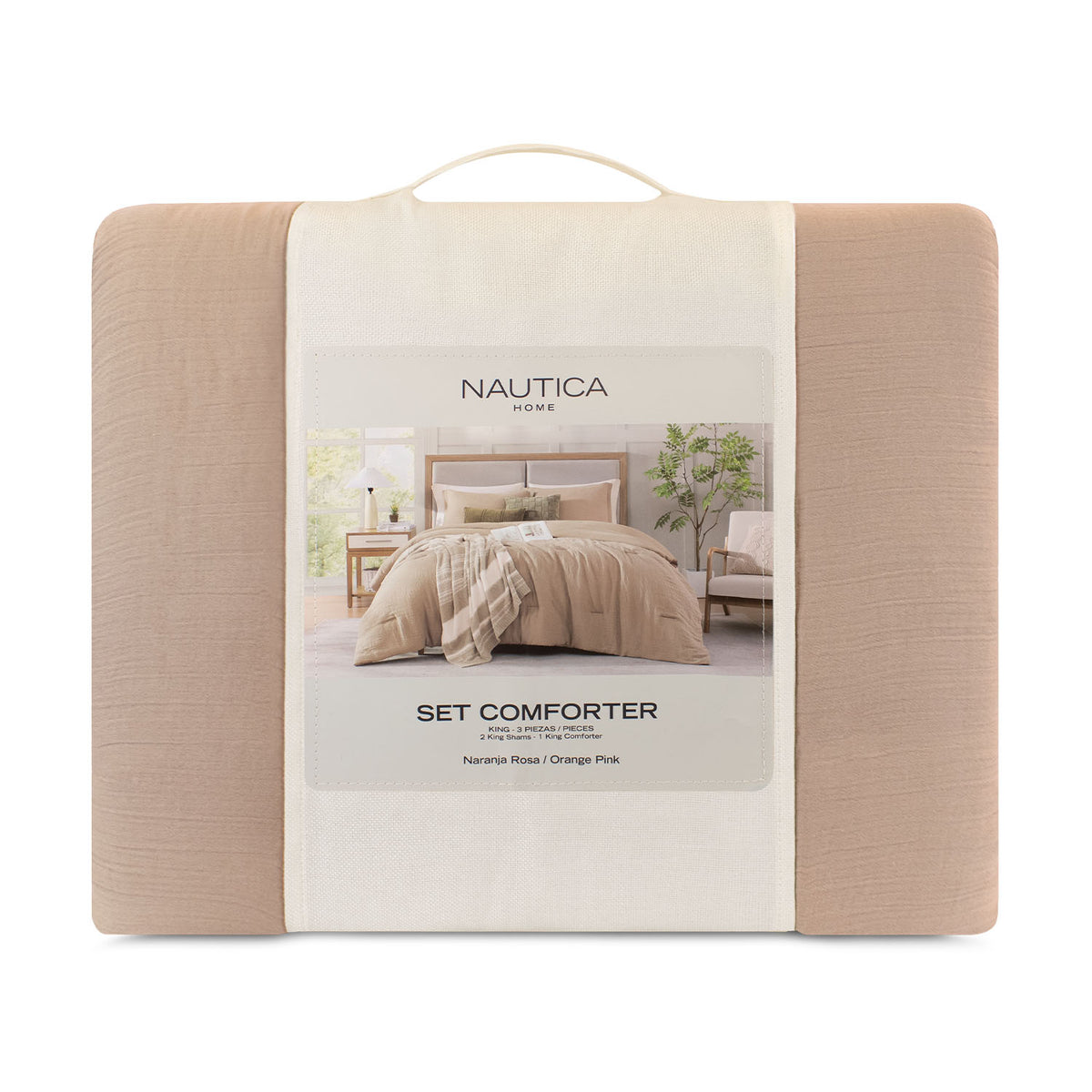 Cubrecama King Reversible + Fundas palo rosa