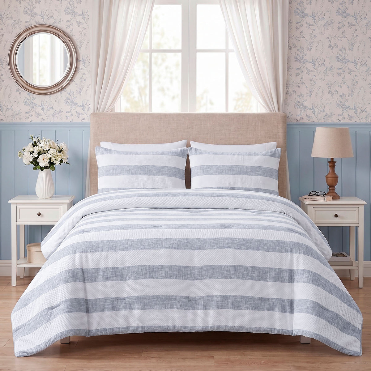 Cubrecama Queen Comforter Reversible + Fundas