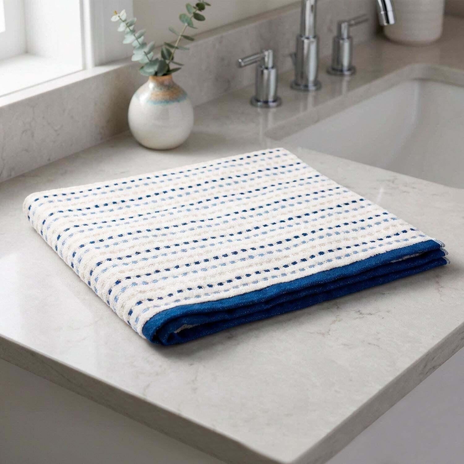 Toalla de baño Stripe azul 