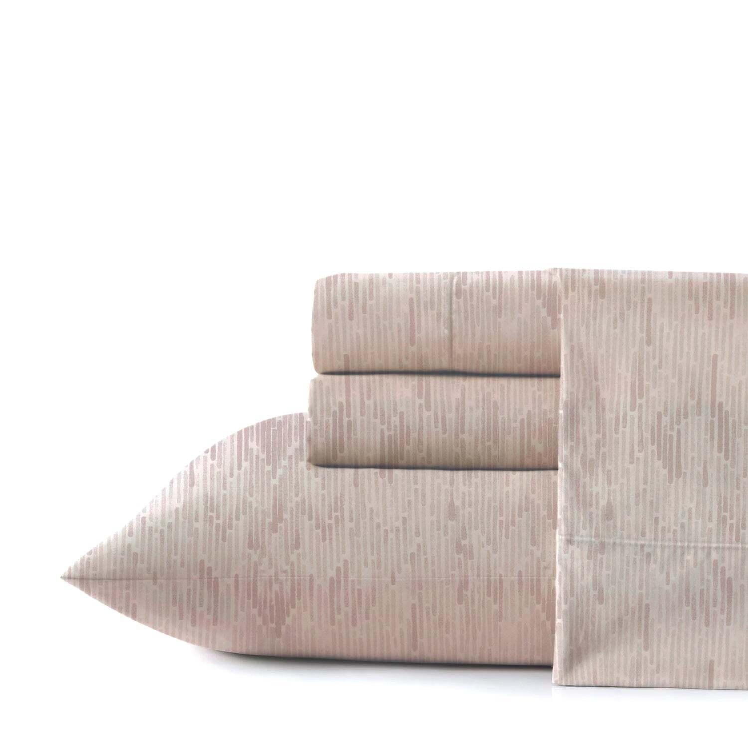 Juego de sábanas 4 piezas king textura beige