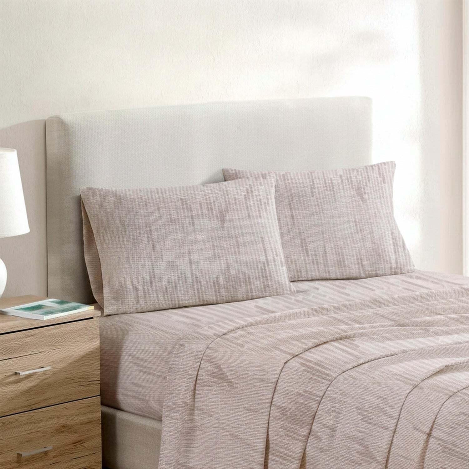 Juego de sábanas 3 piezas 1,5 plazas textura beige