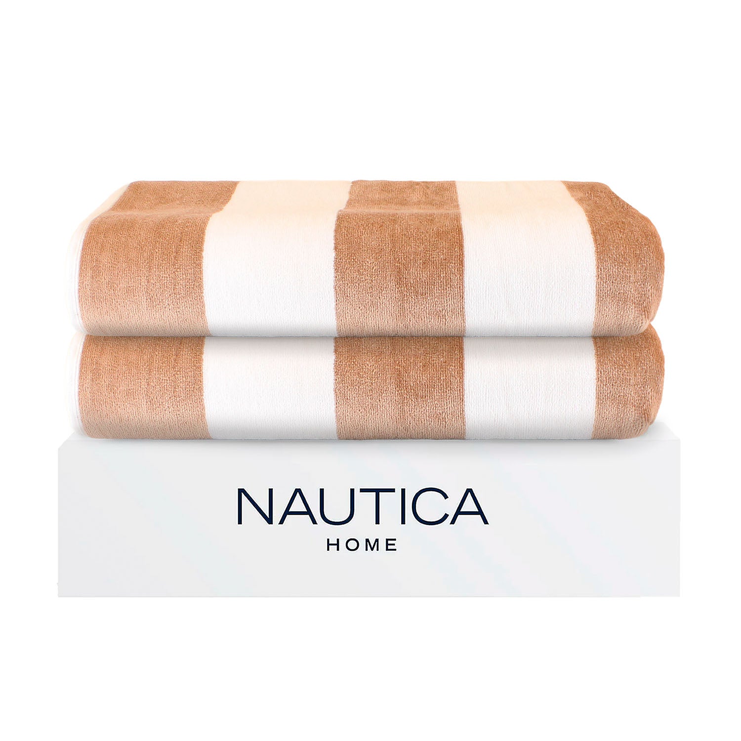 2 Toallas de Playa Nautica Home 100% algodón 163x81cm CABANA - Beige