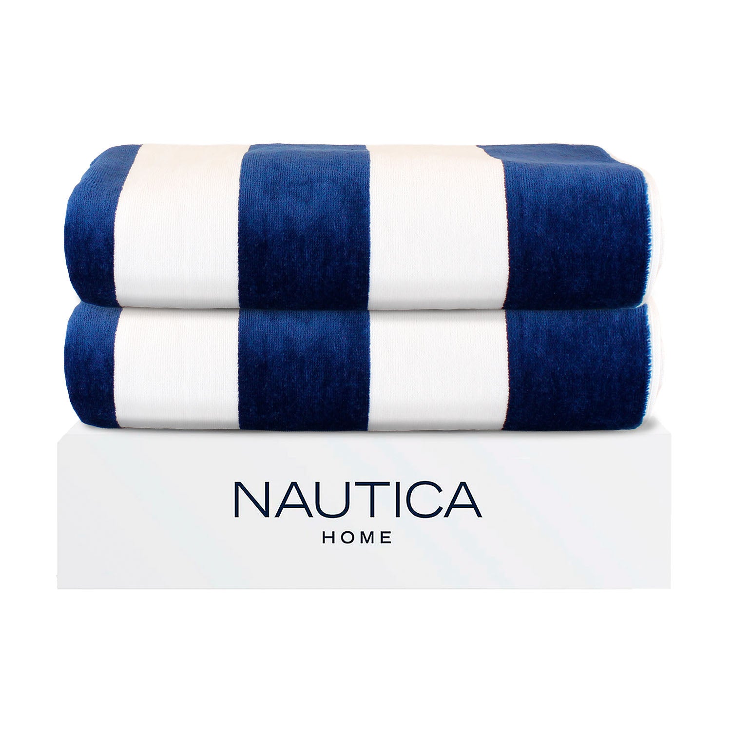 2 Toallas de Playa Nautica Home 100% algodón 163x81cm CABANA - Azul marino