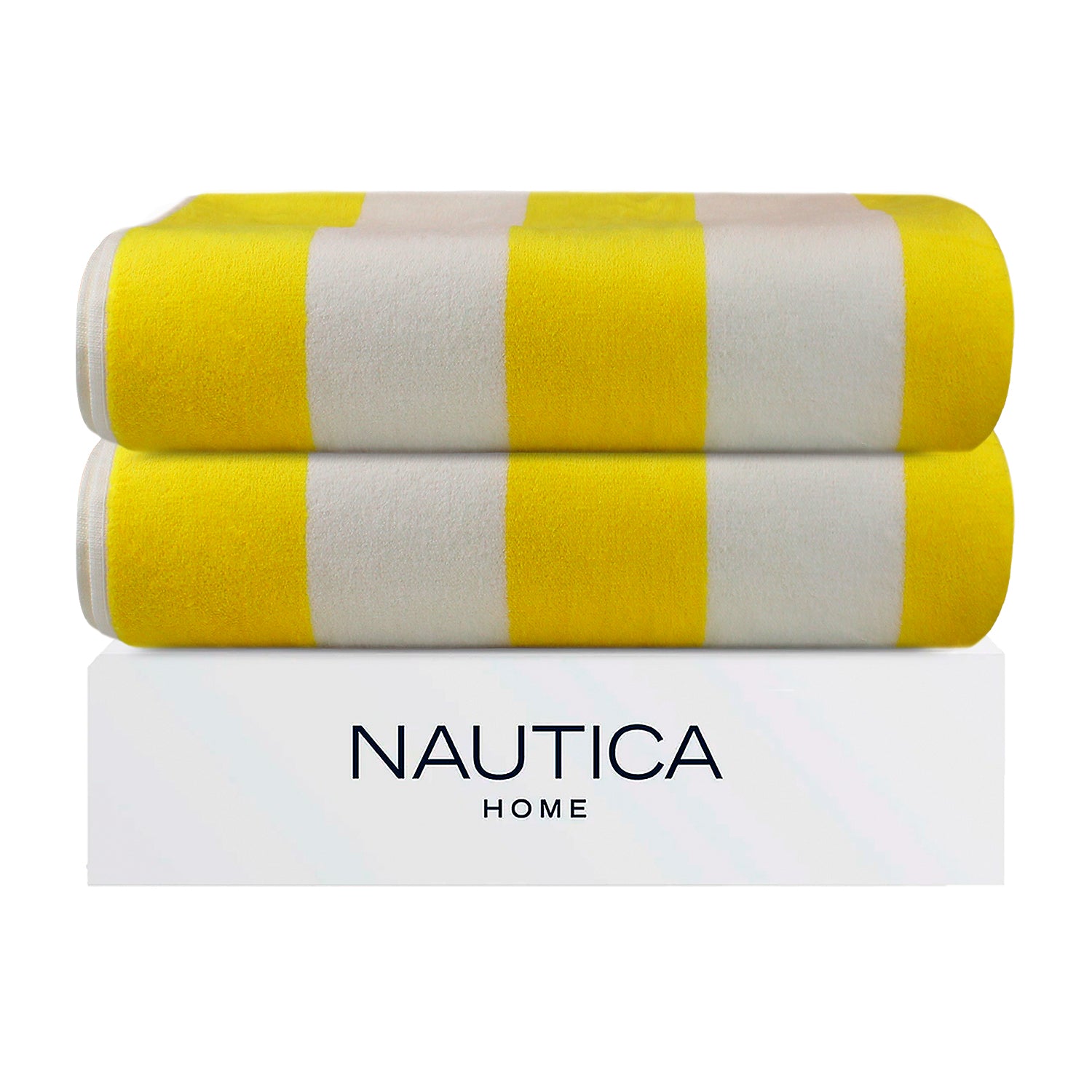 2 Toallas de Playa Nautica Home 100% algodón 163x81cm CABANA - Amarillo