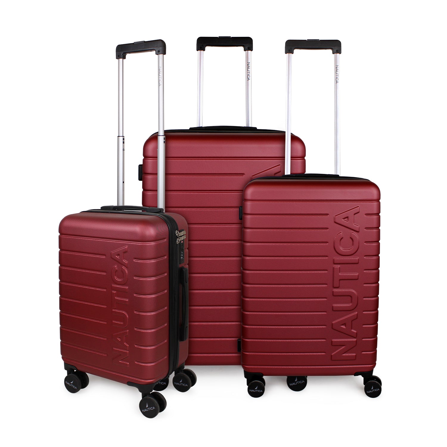 Set 3 maletas Argo S+M+L burdeo