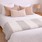 Manta de franela Nautica 127x152 Waffle suavidad superior taupe