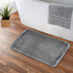 Alfombra de baño flannel antideslizante 40 x 60 cm gris claro