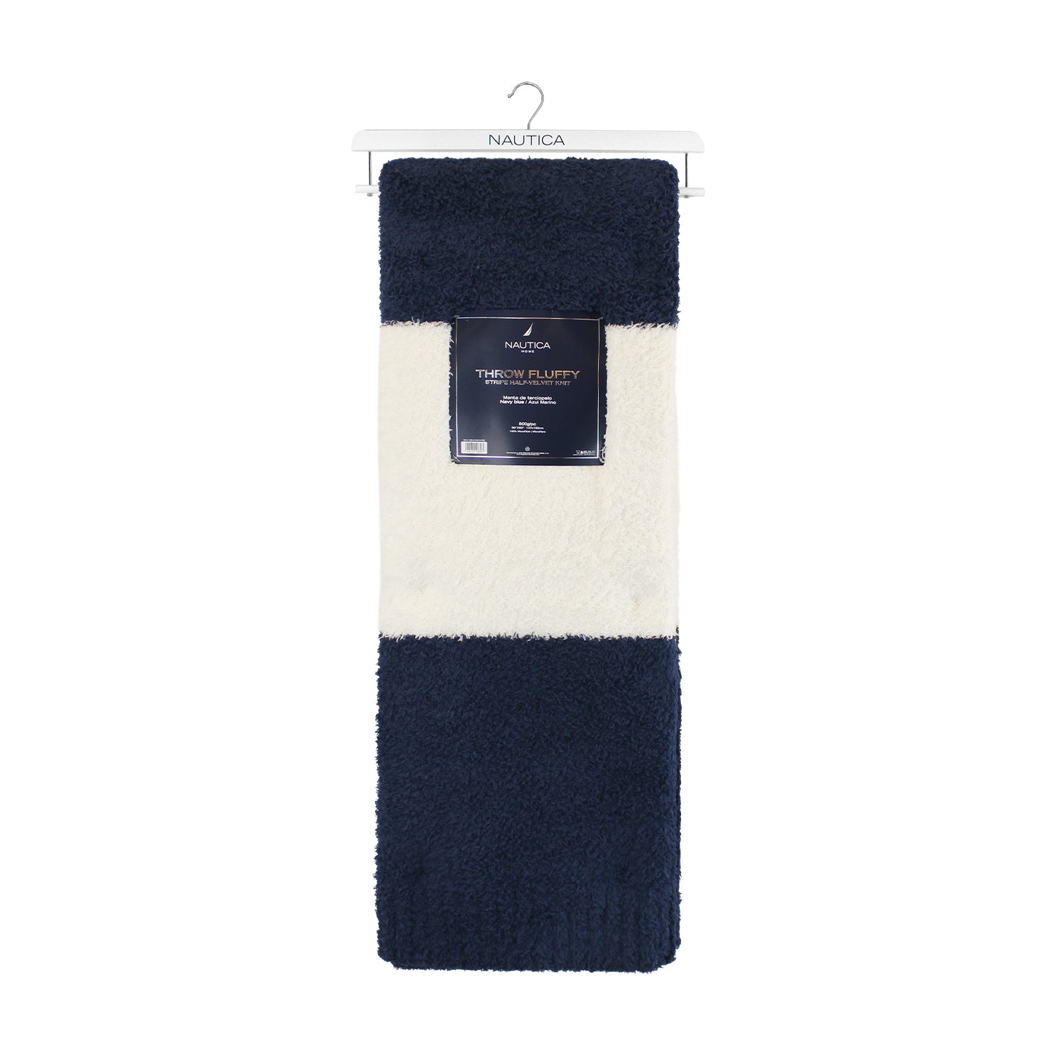 Manta de franela Nautica 127x152 Fluffy suavidad superior azul marino