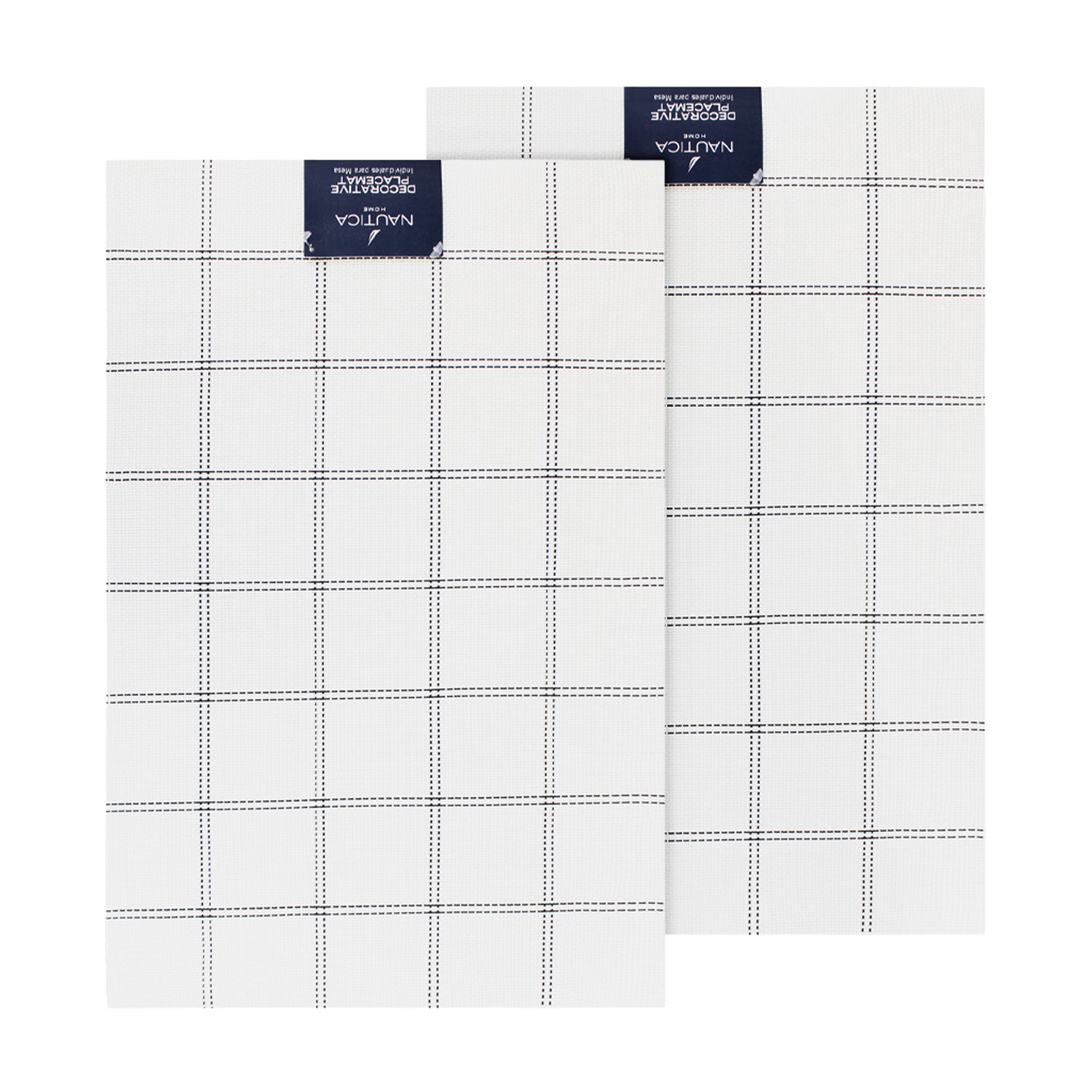 Pack 2 Individuales de mesa Nautica Home 45x30cm blanco a cuadros