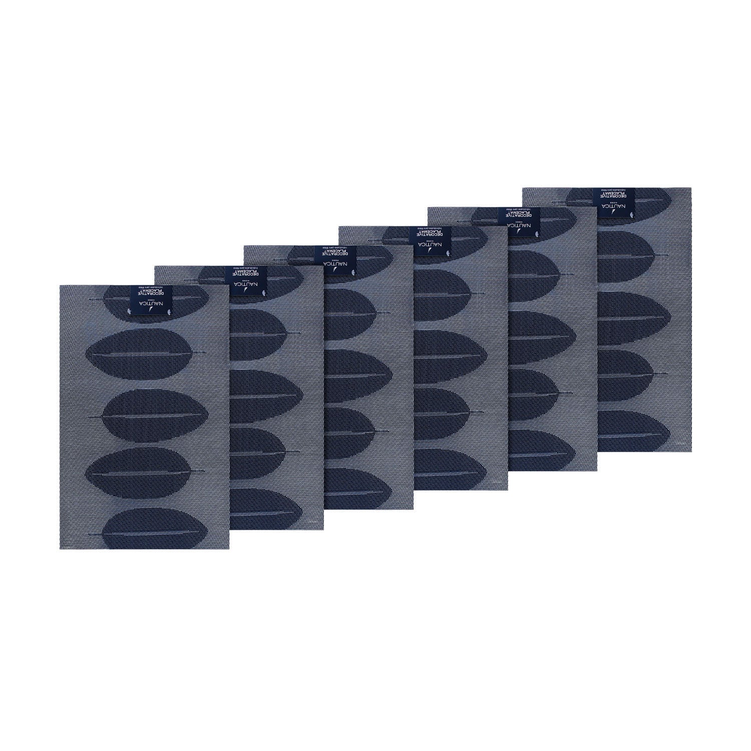 Pack 6 Individuales Nautica Home 45x30cm reversible hojas azul