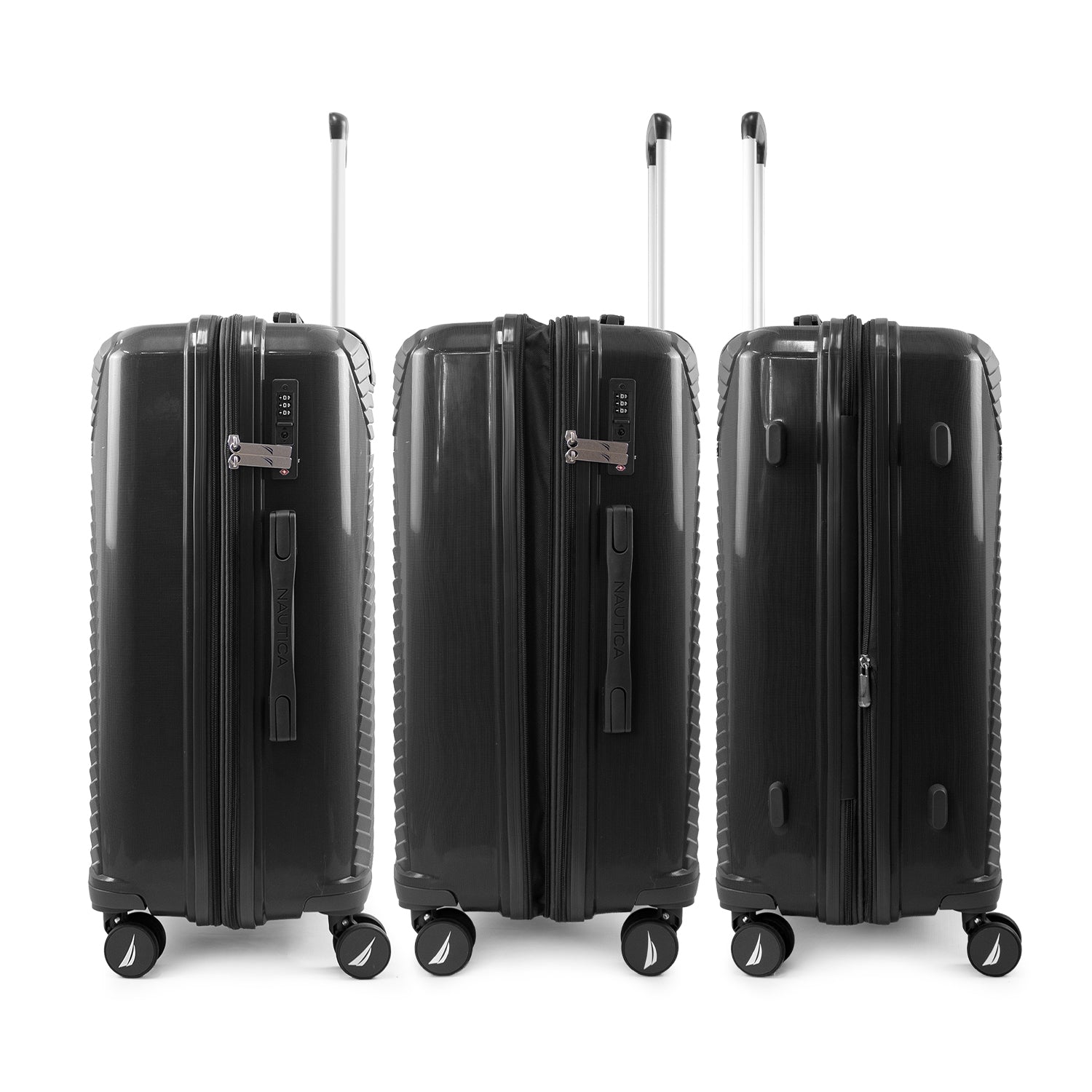 Set 3 Maletas Nautica Niza S+M+L Cabina 10kg Mediana 20kg y Grande 23kg negra