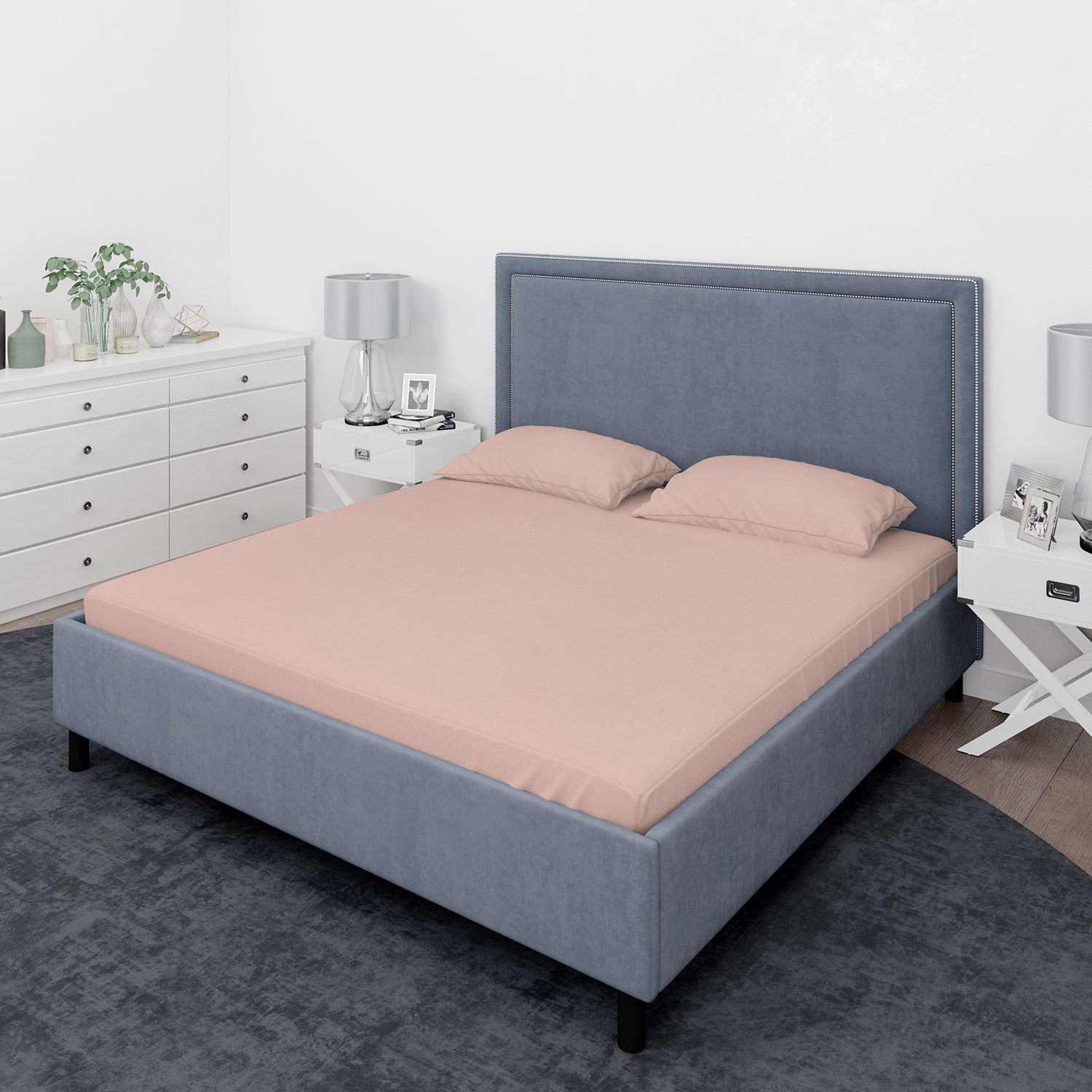 Juego de sábanas Nautica 4 piezas microfibra 2 plazas rosado