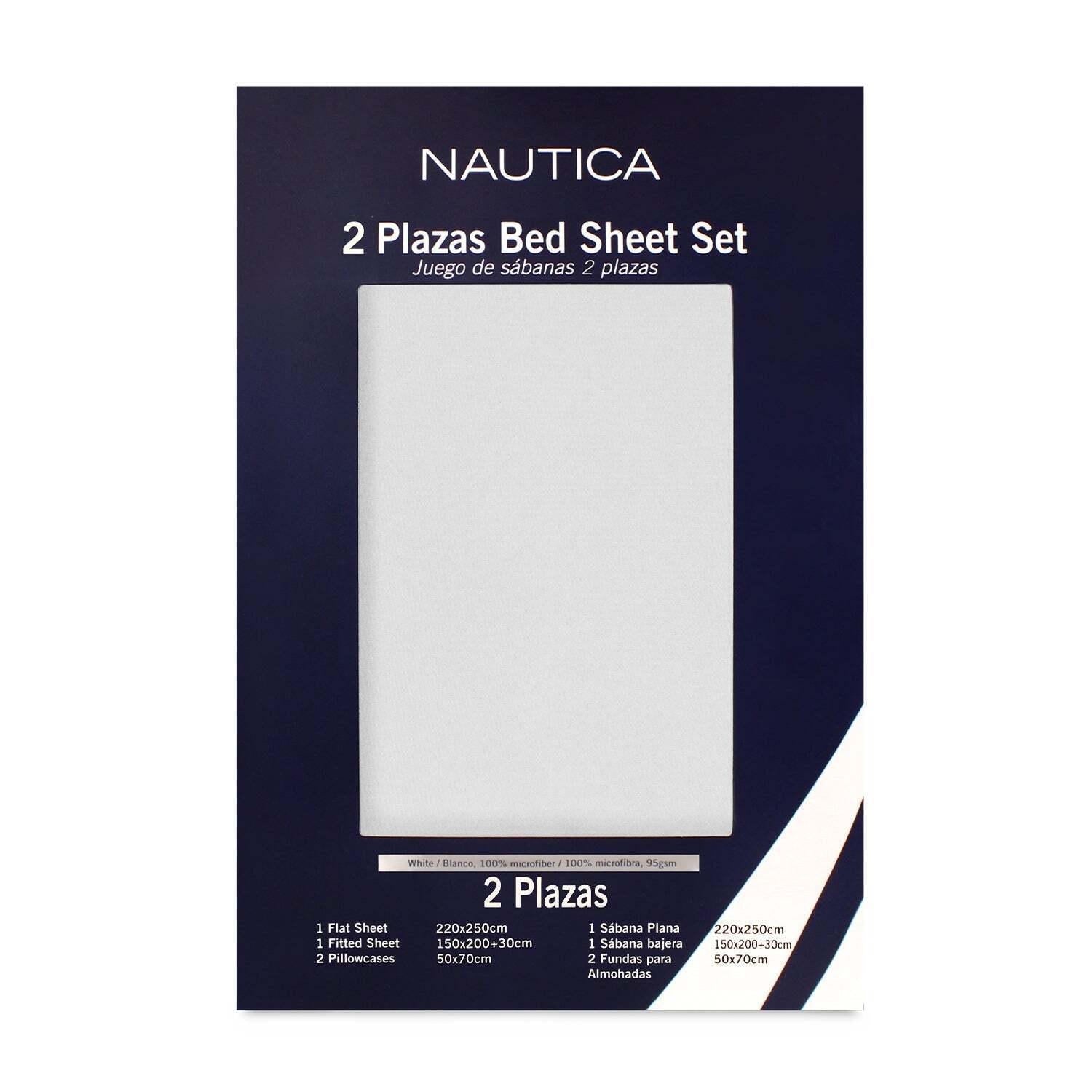 Juego de sábanas 4 piezas 2 plazas blanco