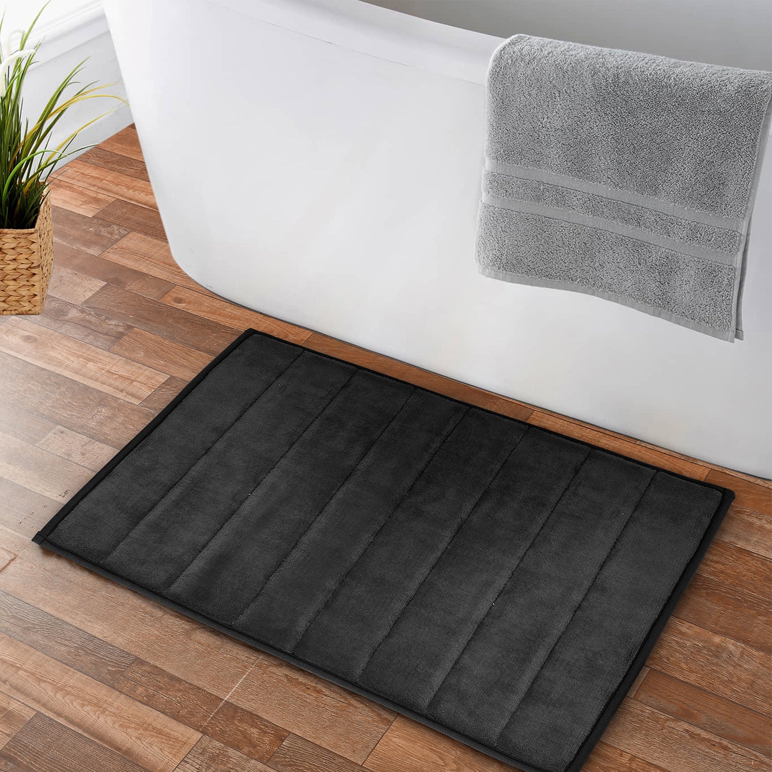 Alfombra de baño Nautica 40x60cm coralina ultra suave negro