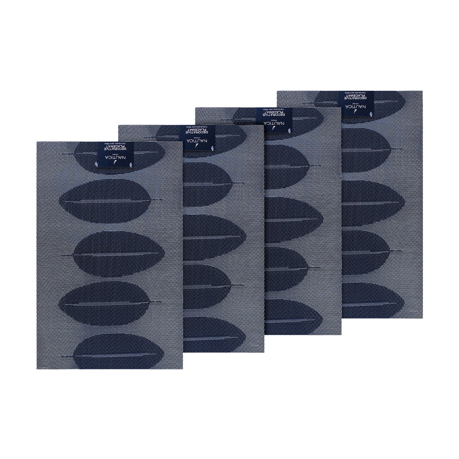 Pack 4 Individuales Nautica Home 45x30cm reversible hojas azul