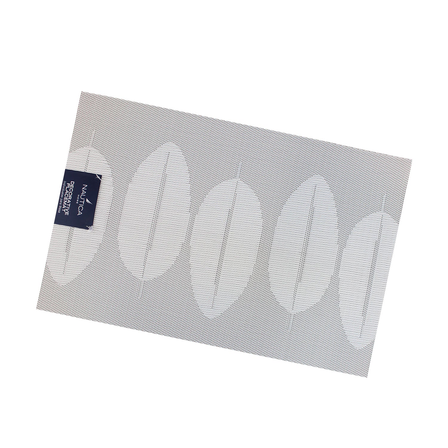 Individual de mesa 45x30cm reversible hojas blanco