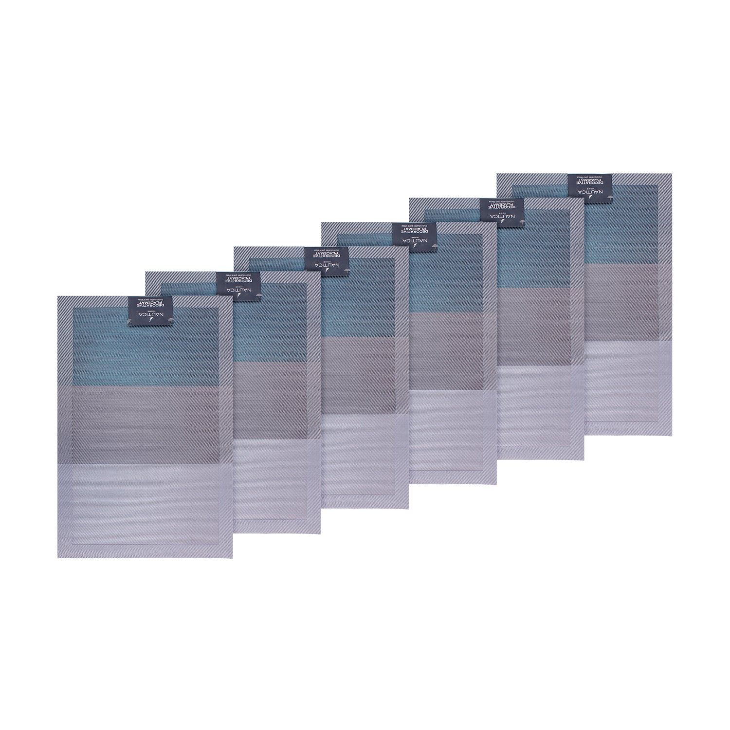Pack 6 Individuales de mesa Nautica Home 45x30cm degrade azul