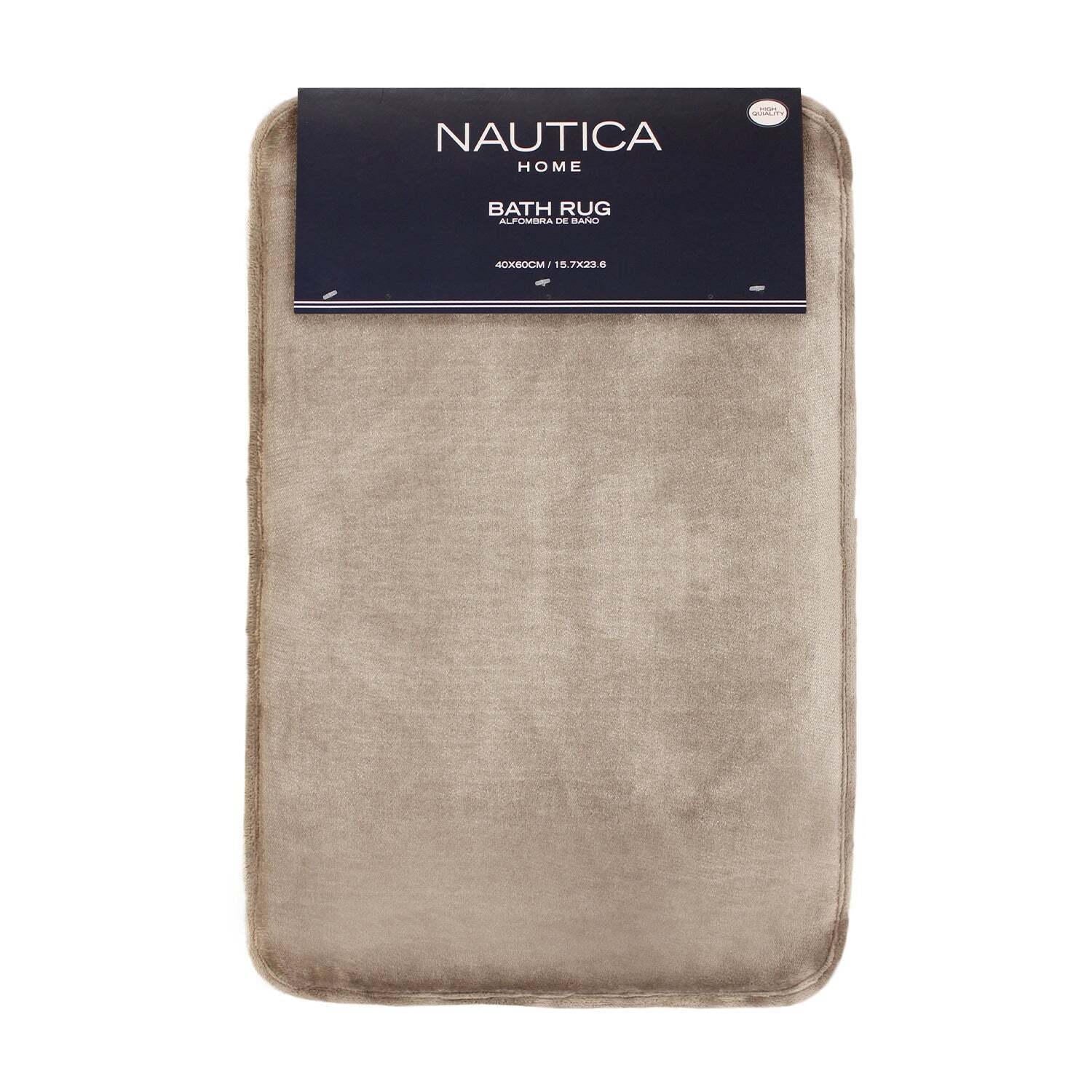 Alfombra de baño flannel antideslizante 40 x 60 cm beige