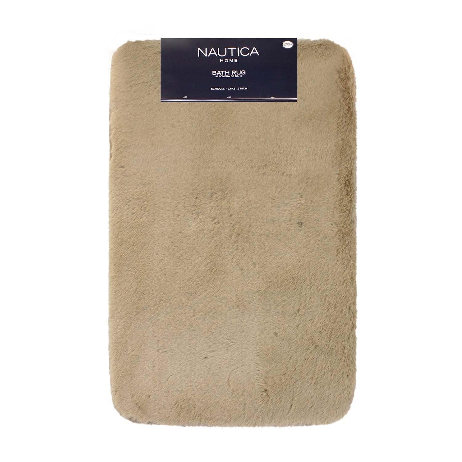 Alfombra de baño ultra suave 50 x 80 cm beige
