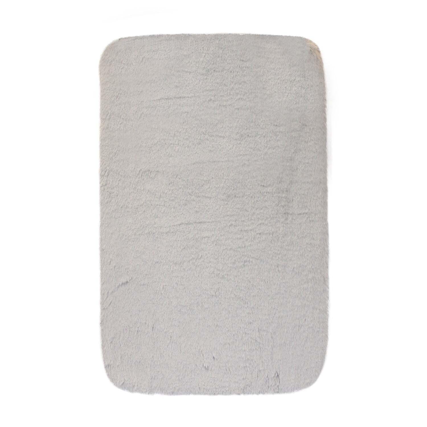 Alfombra de baño ultra suave 50 x 80 cm gris claro