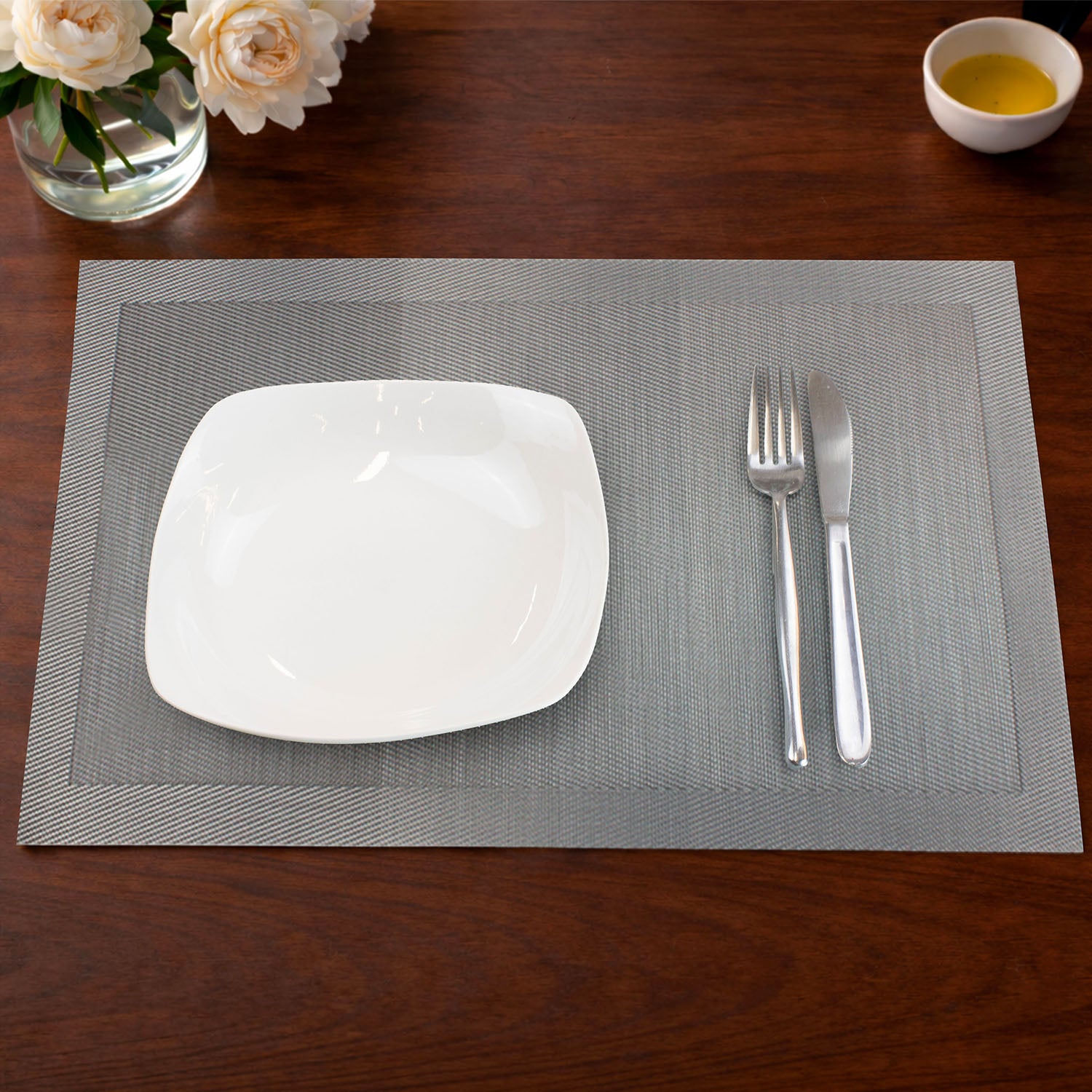 Individual de mesa 45x30cm degrade gris