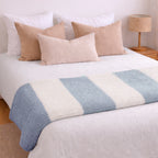 Manta de franela Nautica 127x152 Waffle suavidad superior celeste
