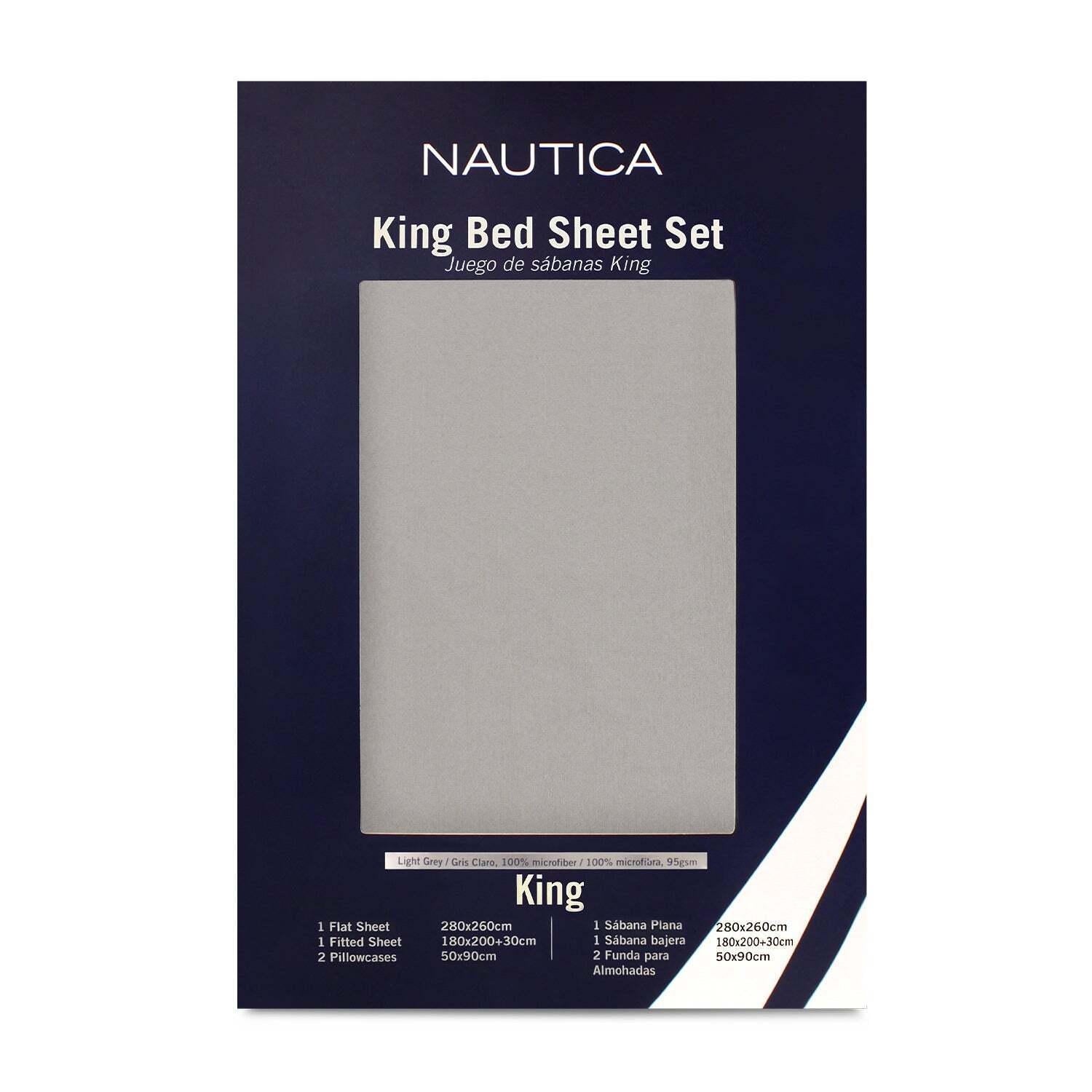 Juego de sábanas 4 piezas king gris claro