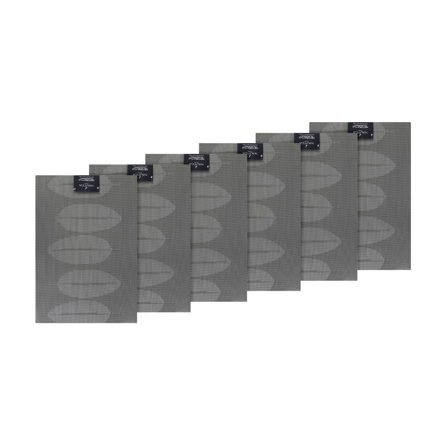 Pack 6 Individuales 45x30cm reversible hojas gris