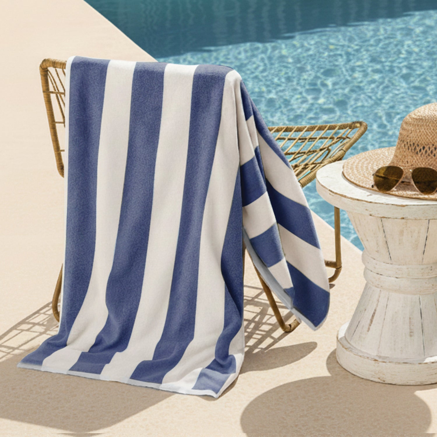Toalla de playa Nautica Rayas azul