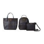 Pack Nautica Mochila Queen + bandolera Princess + Cartera Lady - Negro