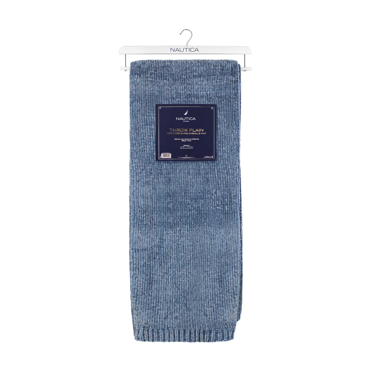 Pack 2 Mantas de Cama Nautica Home Shiny suavidad de lujo 127x152cm azul