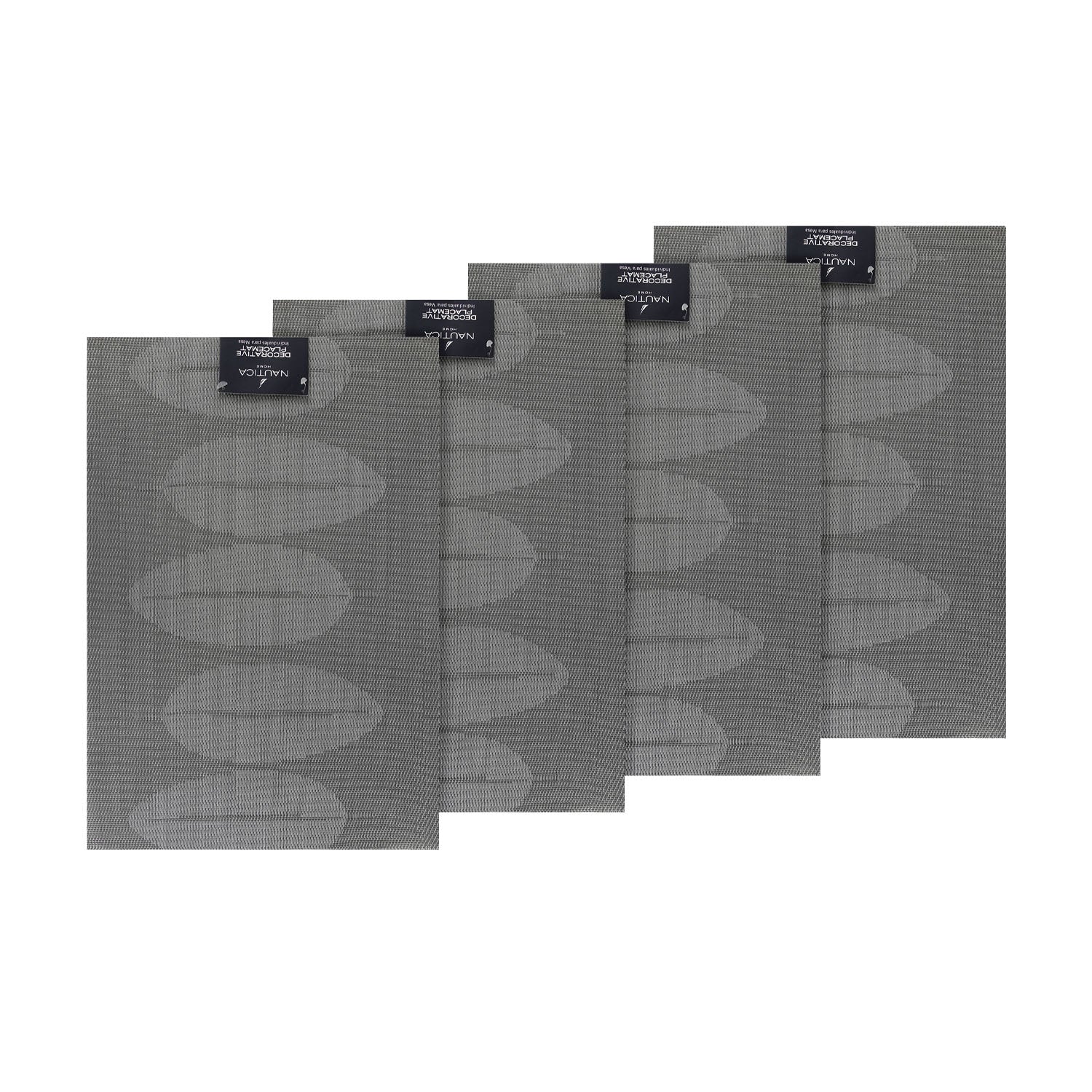 Pack 4 Individuales 45x30cm reversible hojas gris