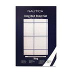 Juego de sábanas 4 piezas king a cuadros blanco