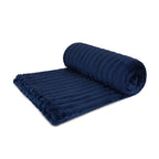 Manta de cama Nautica Home Jacquard Franela ultrasuave 127x178cm azul