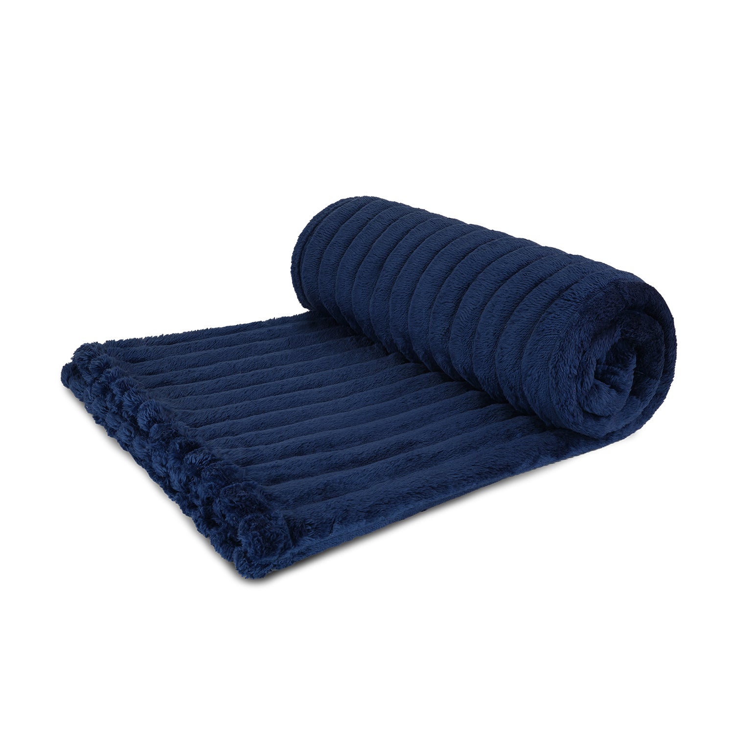 Manta de cama Nautica Home Jacquard Franela ultrasuave 127x178cm azul