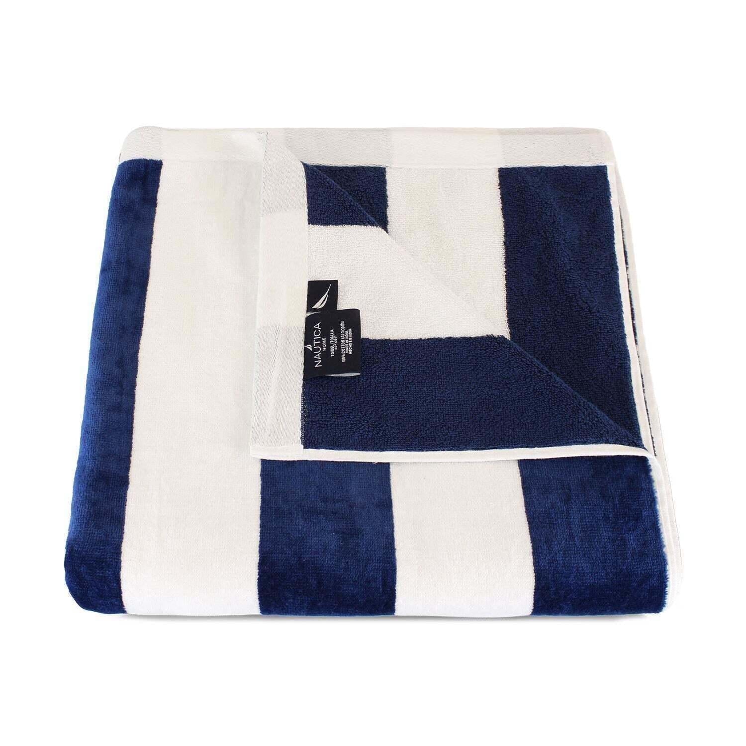2 Toallas de Playa Nautica Home 100% algodón 163x81cm CABANA - Azul marino