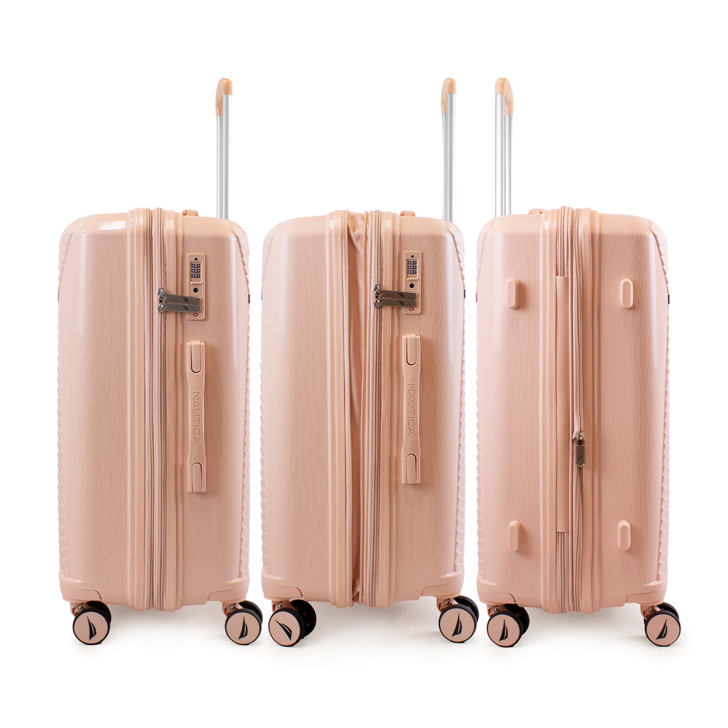 Set 3 Maletas Nautica Niza S+M+L Cabina 10kg Mediana 20kg y Grande 23kg rosa