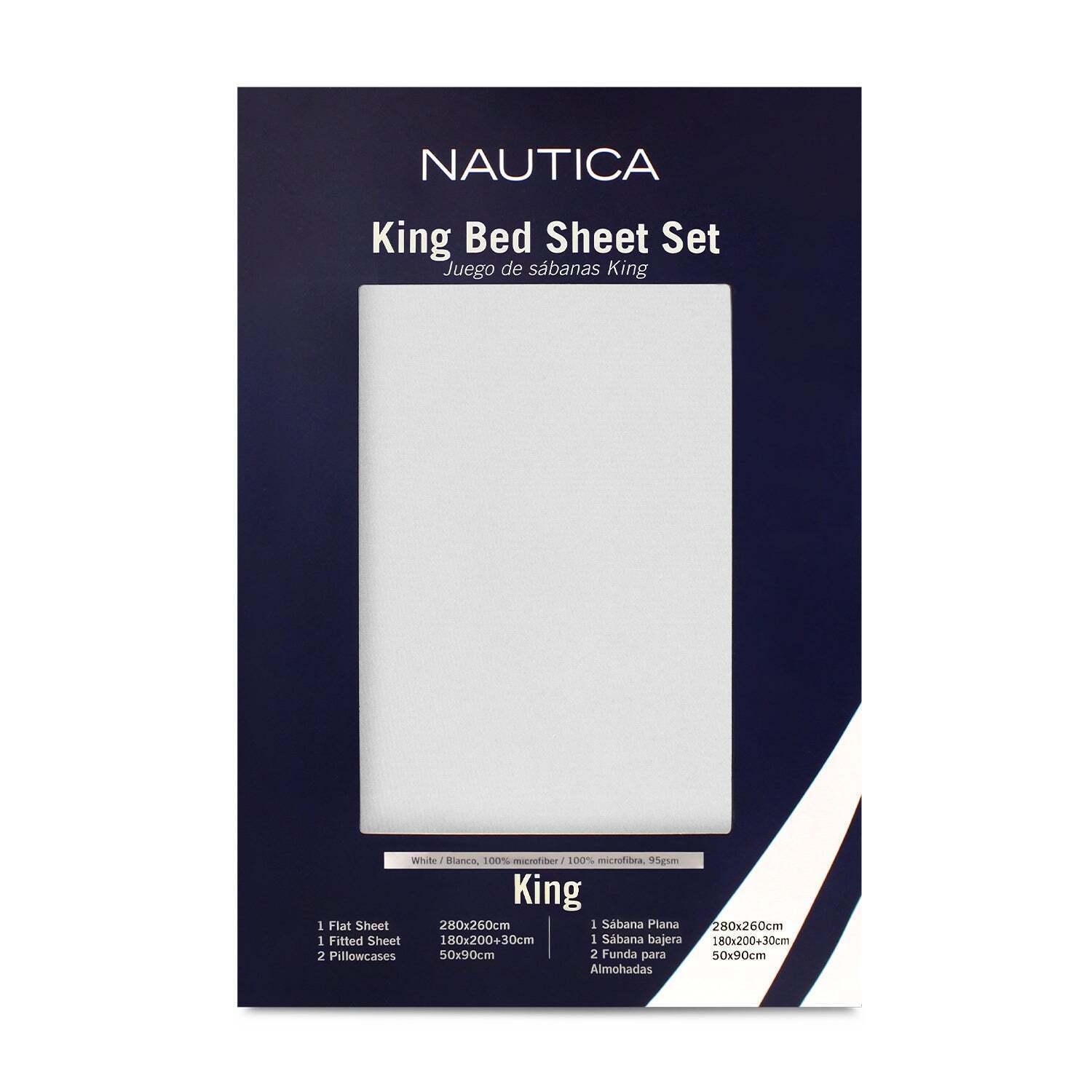 Juego de sábanas 4 piezas king blanco