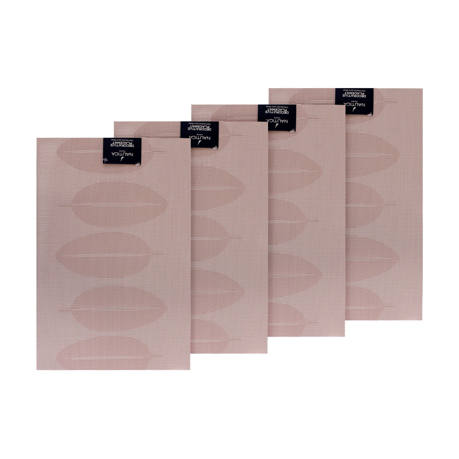 Pack 4 Individuales 45x30cm reversible hojas rosa