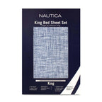 Juego de sábanas 4 piezas king textura azul