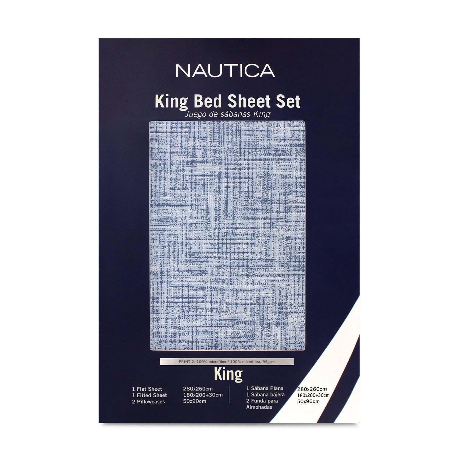 Juego de sábanas 4 piezas king textura azul