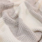 Manta de franela Nautica 127x152 Waffle suavidad superior taupe